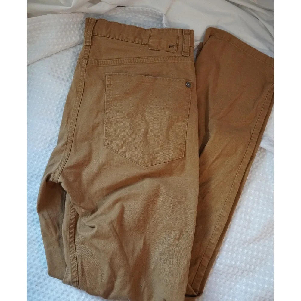 COLOURS Alexander Julian Mens Khaki Straight Leg Jeans 34x32 Denim Stretch